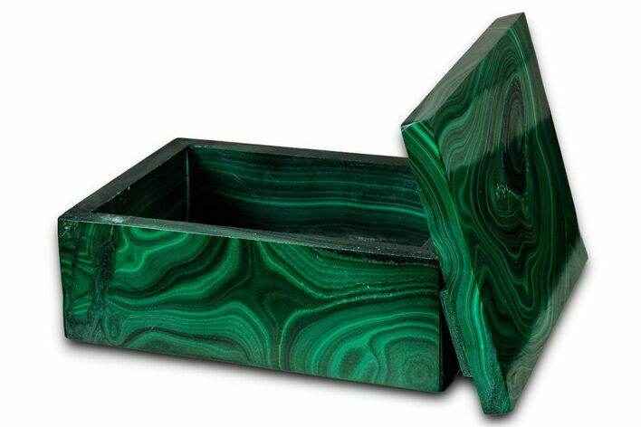 Wide Malachite Jewelry Box - DR Congo #335835